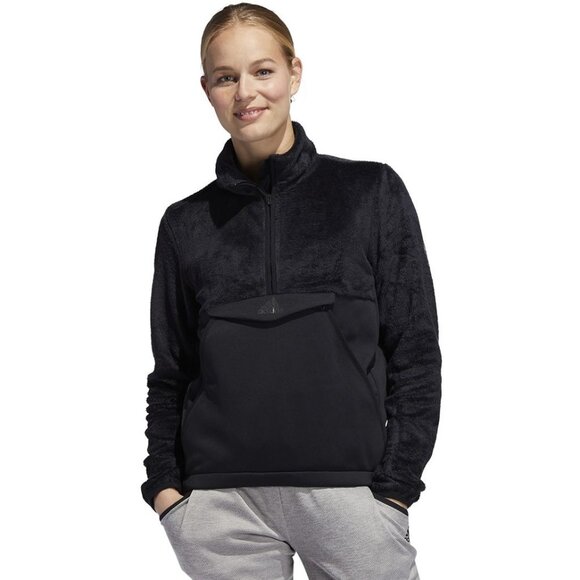 🎁 Adidas Originals Fleece Detail Half-Zip Sweatshirt - Picture 1 of 13